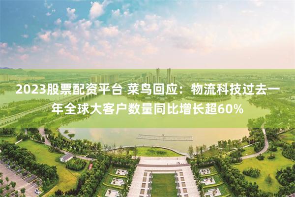 2023股票配资平台 菜鸟回应：物流科技过去一年全球大客户数量同比增长超60%