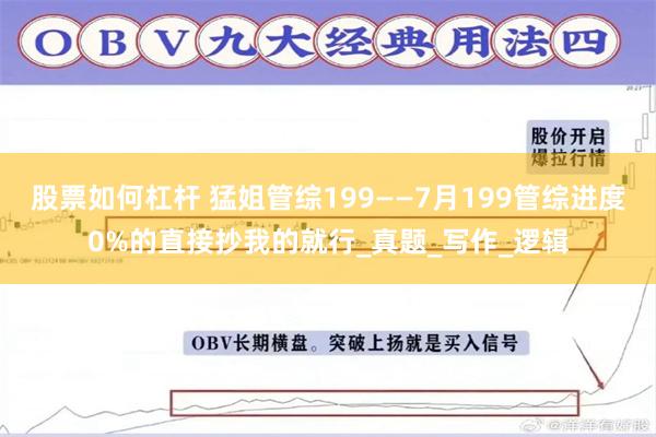 股票如何杠杆 猛姐管综199——7月199管综进度0%的直接抄我的就行_真题_写作_逻辑