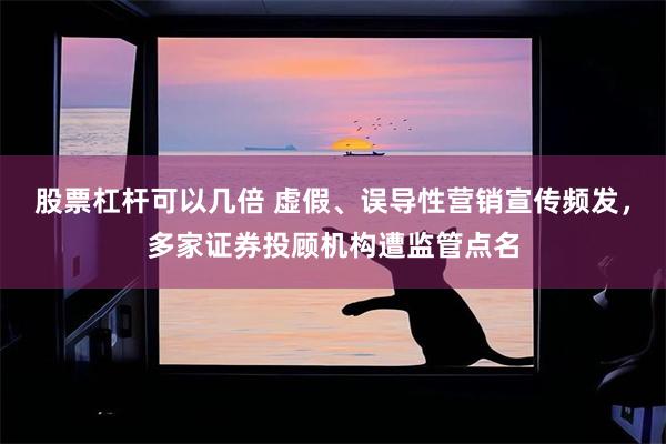 股票杠杆可以几倍 虚假、误导性营销宣传频发，多家证券投顾机构遭监管点名
